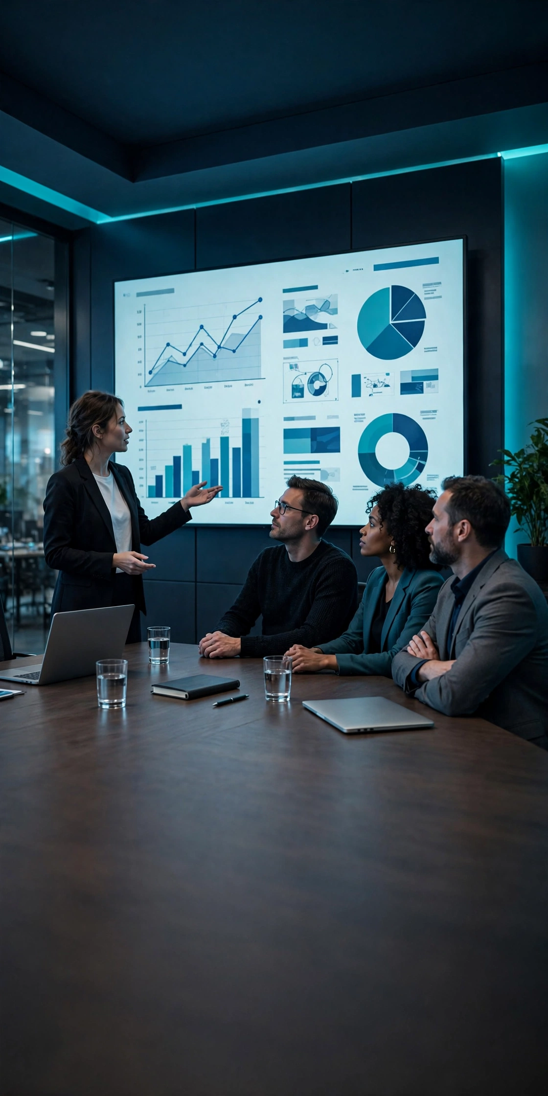 A business team planning how to turn clicks into clients