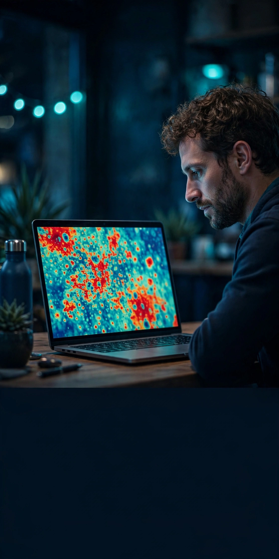 Person using a laptop with a heatmap view for Microsoft Clarity